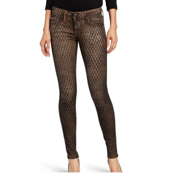 🌸 True Religion Halle Mojave Snake Print Cropped Skinny Jeans Pants Size 28 - Picture 2 of 6